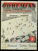 1950 Bohemians AFC v Transport football programme Diamond Jubilee Season dated 08th April 1950 at