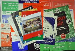 Collection of international football programmes to include 1955 United Kingdom v Europe (Belfast),
