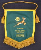 2002 Official South Africa v Australia Embroidered Pennant for the Tri Nations match played in