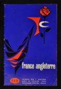 1964 France v England rugby programme played in Paris on Saturday 22nd February - some very minor