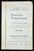 Scarce Glossop v Manchester Utd football programme: for the friendly match dated 21 April 1959 at