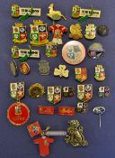 British Lions Tours Rugby Pin Badge selection including various enamel pin badges, 1962 Lions Tour