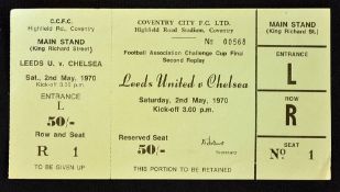 Similar to Lot 81, scarce ticket for the 1970 FA Cup Final 2nd Replay at Coventry City 2 May 1970.