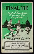 1933 FA Cup Final Everton v Manchester City football programme for Cup Final match at Wembley 29