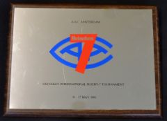 1992 Heineken International Rugby - 7 Tournament commemorative glass mirror plaque - played in