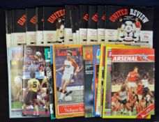 Manchester Utd programmes season 1983/84 full season programme collection, homes and aways, also cup