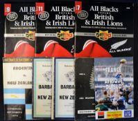 Interesting cross-section of New Zealand "All Blacks" rugby tour programmes from 1953 onwards to