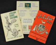 3x 1964 South Africa Rugby Jubilee programmes to include The Presidents XV v The Rest (16th May)