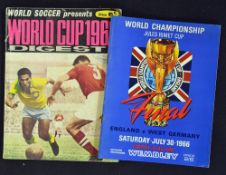 1966 World Cup Final Football Programme England v West Germany at Wembley 30th July 1966, t/w