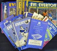 Everton football programme selection: from early 1960s to 1970s with interesting fixtures, some