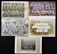 5x early Wales and Welsh club rugby team photograph postcards from 1905 onwards to incl Evening