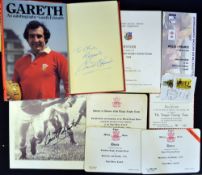 Collection of mostly Wales related rugby ephemera some signed - to include Gareth Edwards signed