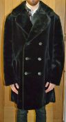 Legendary George Best jacket in black faux fur, a double breasted Italian styled jacket, believed to