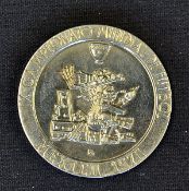 1970 World Cup in Mexico silver type medal: to the obverse is an Aztec Indian figure and to the