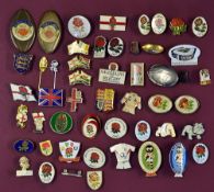 England Rugby Related Pin Badge Selection with various enamel pin badges Grand Slam Winners