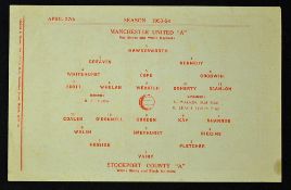 1953/1954 Manchester Utd v Stockport County Gilgryst Cup Final at Old Trafford dated 27 April