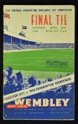 1949 FA Cup Final Wolverhampton Wanderers v Leicester City football programme for the Cup Final at