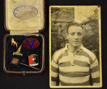 Collection of various rugby league enamel pin badges form the 1940/50s - to incl British Isles Lion,