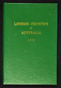Scarce 1975 London Counties v Australia VIP rugby programme - played Saturday 8th November in the