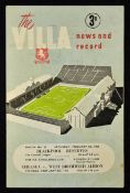 Scarce football programme at Aston Villa: 1952/53 Chelsea v West Bromwich Albion FA Cup 4th Round