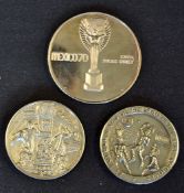 1970 World Cup in Mexico collection of three medals: 1. to the obverse showing the World Cup trophy,