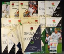 Collection of England Five Nations/Tourists International rugby programmes from 1954 onwards but