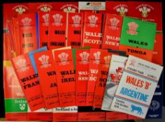 Collection of Wales international rugby programmes from the 1970/1980s to include a near complete