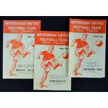 1960/61 Football League Cup football programmes Rotherham Utd v Bristol Rovers v Portsmouth and v