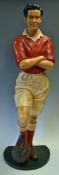 Rare Football Figure Shop Display c1950s of a football player, probably half size in height, in full