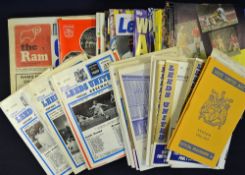 Leeds Utd football programmes selection: from late 1950s onwards, includes homes and aways, worth an