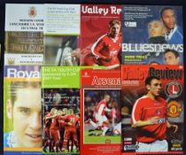 Manchester Utd Youth team away football programmes: 2000 onwards including cup finals/semi-finals.