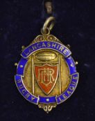 1950/51 Lancashire Rugby League silver and enamel winners medal - engraved on the back "Winners