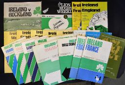 Collection of 1970s Ireland 5 Nations, New Zealand and overseas tour rugby programmes to incl 1974