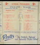 1927 England v Wales rugby programme - played on January 15th - large single sheet programme with