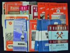 Collection of Tottenham Hotspur: Football programmes from 1960s. West Ham Utd programme selection