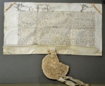 Cheshire Henry VI Royal Pardon 1458 for William Bulkeley, Eyton in Cheshire in relation to