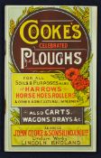 Cookes Ploughs Trade Catalogue c1900 Lindum works, Lincoln an extensive 76 page trade catalogue