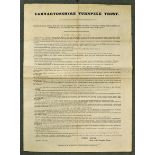 Caernarvonshire Turnpike Trust Poster 1842 giving details of Rules and regulations, Exemption of