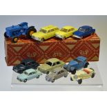 Selection of Toy and Model cars including Dinky, Lesney Ford Prefect No 30, Morris Minor 1000