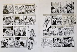 Original Comic Artwork Diego Maradona Hand Drawn Story Board Artwork in original Pen & Ink by Barrie