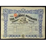 Chile Share Certificate The Nitrate Railways Company Ltd 1906 (British Company in Chile) Bearer