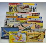 Selection of Plastic model figures to include Italeri US Assault Troops, German Paratroops, Radio