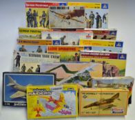 Selection of Plastic model figures to include Italeri US Assault Troops, German Paratroops, Radio