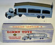 Dinky No.582 Bedford Pullmore Car Transporter light blue cab and trailer with "Dinky Toys Delivery