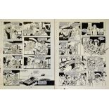 Original Comic Artwork Hand Drawn Charlie's Angels Story Board Artwork in original Pen & Ink by