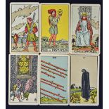 Selection of Minor Arcana Rider-Waite tarot deck cards in large format, size 7 x 12cm, includes 52