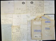 Assorted Collection of signed letters c1800 onwards generally on headed note paper including