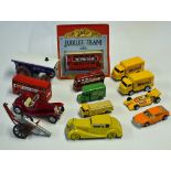 Crescent Saloon Car and selection of other various Toy vehicles such as Lesney Albion Chieftain No.