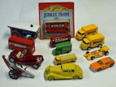 Crescent Saloon Car and selection of other various Toy vehicles such as Lesney Albion Chieftain No.