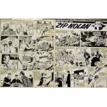 Original Comic Artwork Hand Drawn Zip Nolan Story Board Artwork original Pen & Ink By unknown Artist